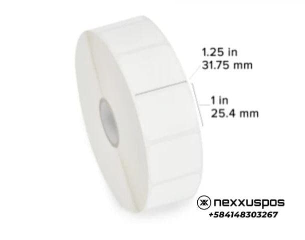 Rollo de etiquetas de código de barra — 1.25 x 1.00 pulgadas